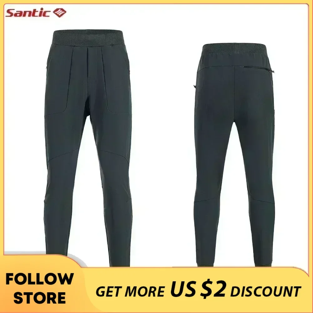 Santic Cycling Pants Men\'s Outdoor Summer Breathable Casual Bicycle Clothing Hiking Climbing Running Sport Trousers Long Pants