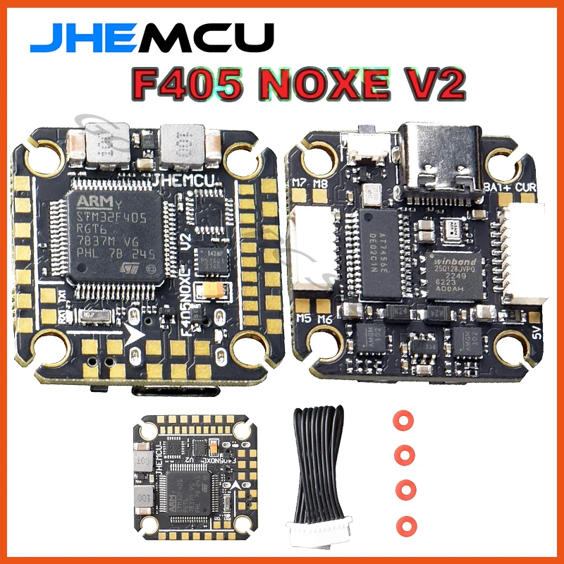 

JHEMCU f405 noxe v2 flight controller baro osd 16mb blackbox 5v 10v dual bec 20x20mm 3-6s lipo for fpv freestyle drone diy parts