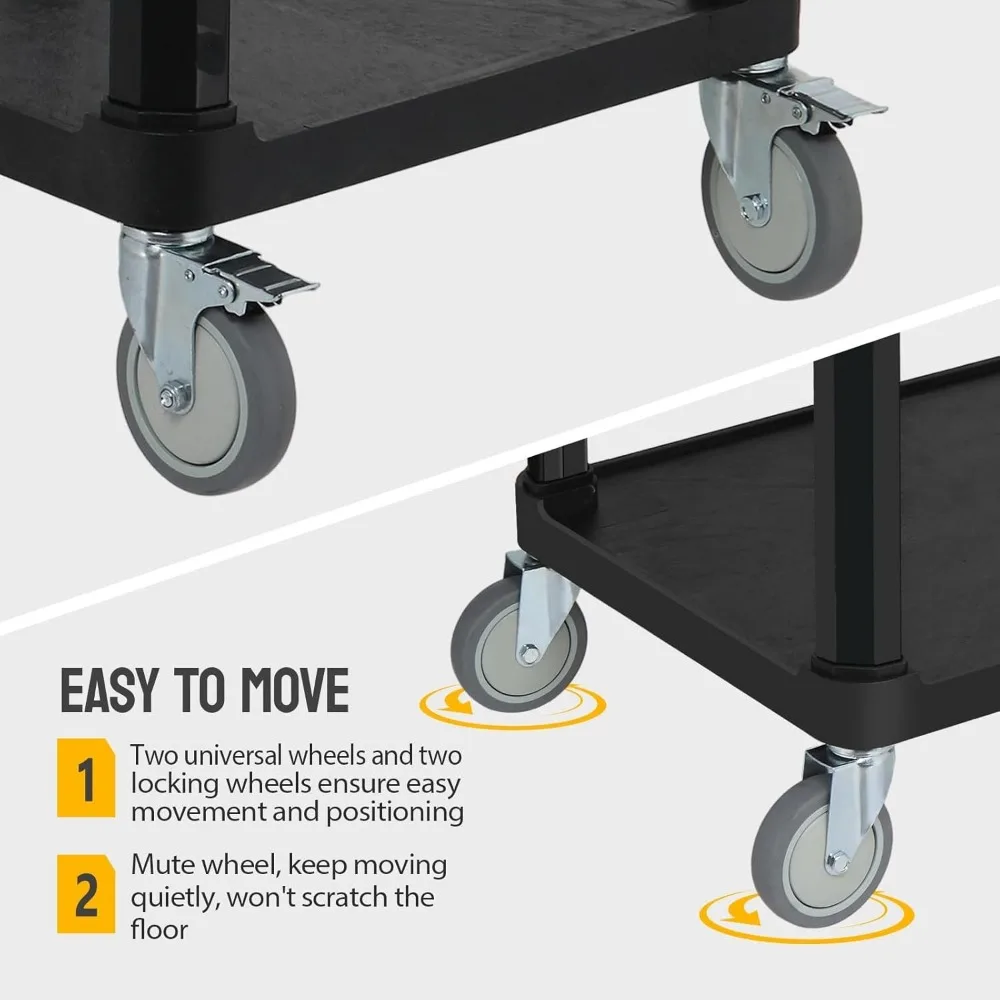عربة المرافق التجارية ذات العجلات الدوارة، ومقبض متعدد الوظائف، وسعة كبيرة، ونظام الفرامل للاستخدام في الخدمة #6