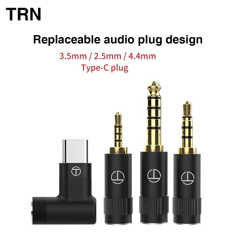 TRN Earphone Cable Replaceable Audio Plug Detachable Jack 2.5 3.5 4.4 TypeC Connector For TRN T2 PRO/T3 PRO/T4 PRO/T6 PRO/TN/TX