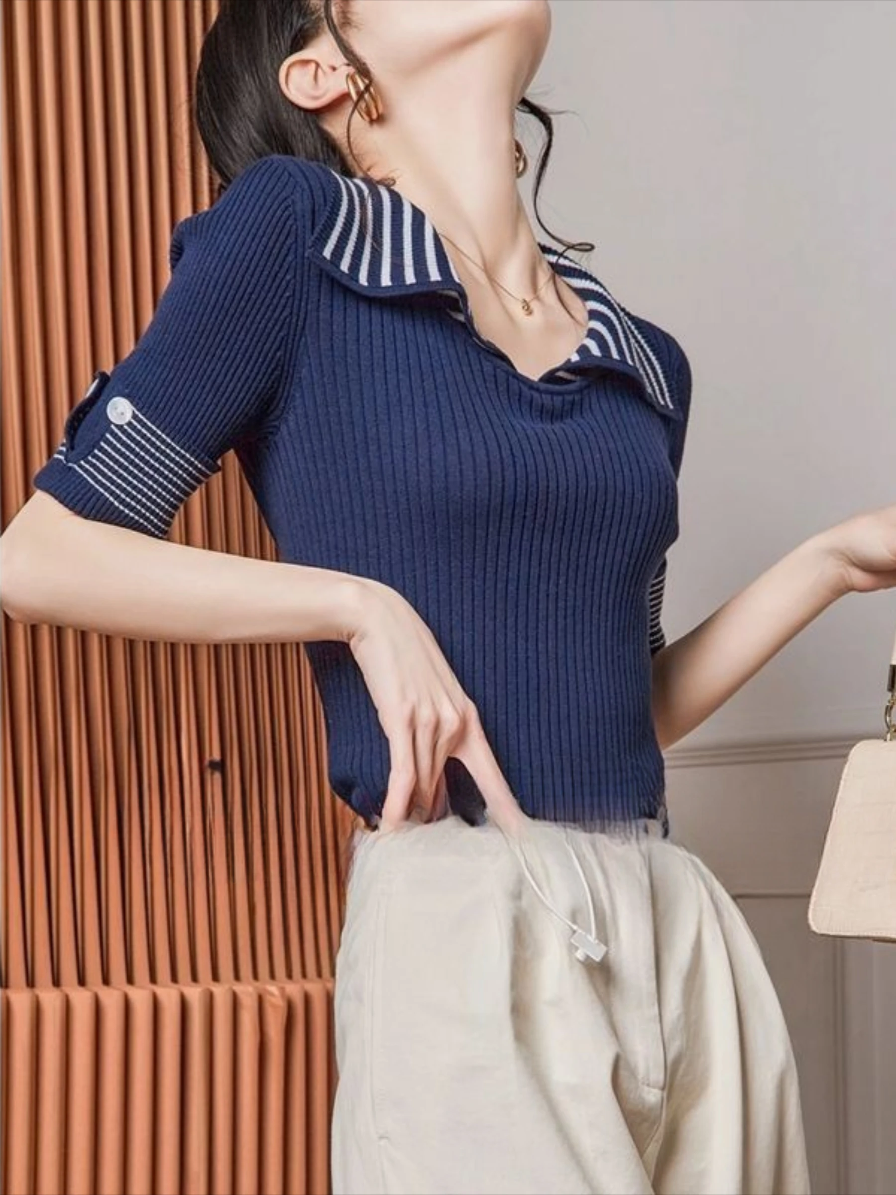 Pullover Plain Polo Neck Tee Shirts For Women Polyester Top Vintage T Shirt Sexy With High Quality Delivery Offer Rayon Skinny