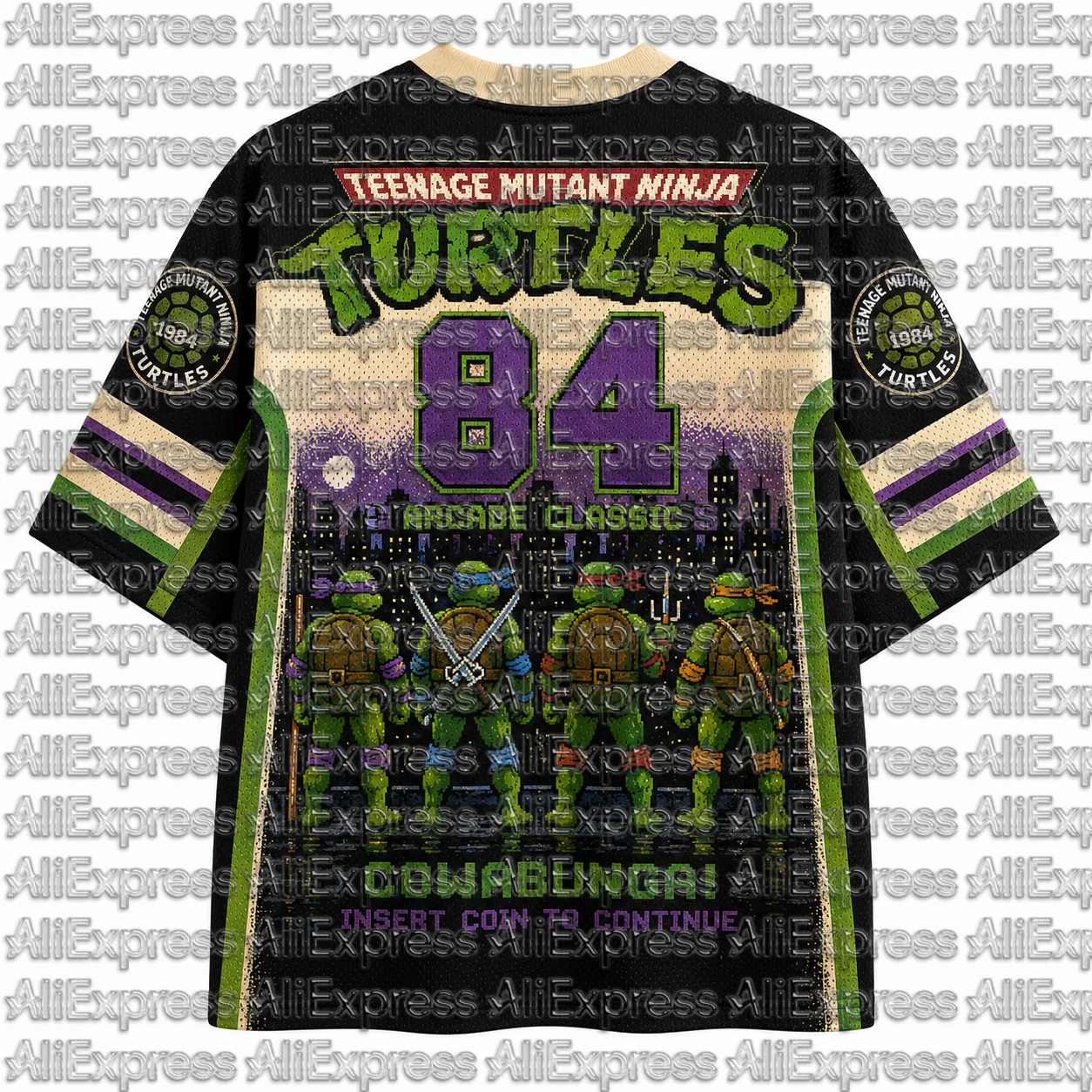 2026 Popular 80s Themed Sports Fashion Short Sleeved V-neck Mesh Streetwear Retro Band Movie Game Fan Gift T-shirt
