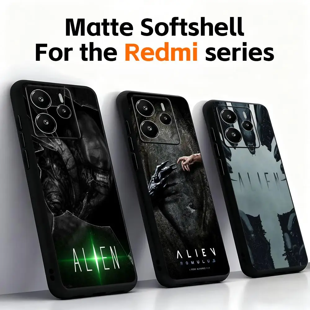 Funda de Teléfono con Diseño de Alien Romulus, Super Genial, para Redmi Note 14 13 12 11 Pro Plus S 5G 14C A3, Funda Protectora Negra Suave