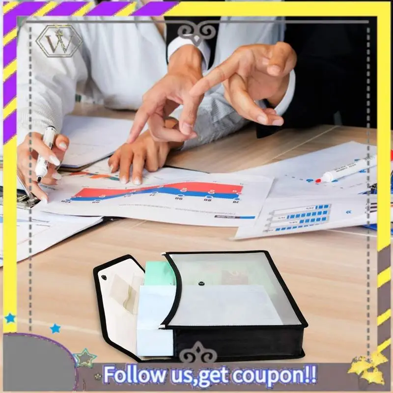 

New A4 Plastic Wallets Storage File Folder With Snap Buckle And Pocket A4 Waterproof Transparent File Bag
