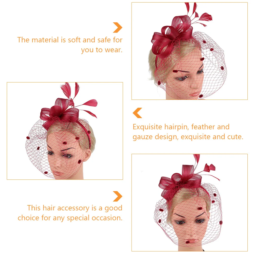 

1Pcs Gauze Hair Accessory Chic Mesh Headpiece Elegant Hairpin for Wedding Party Bridal Headdress Women Party Headdress