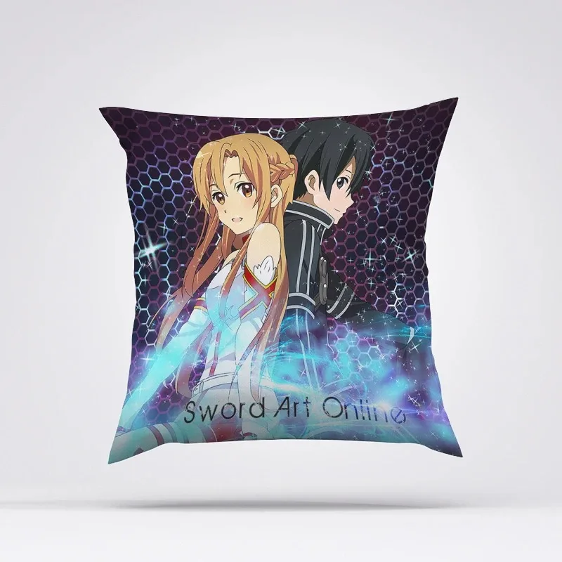 Pillowcases for Pillows 45x45 Pillow Covers Sword Art Online Fall Cover Body Decorative Cases Cushions Home Decor Sofa Bed Throw