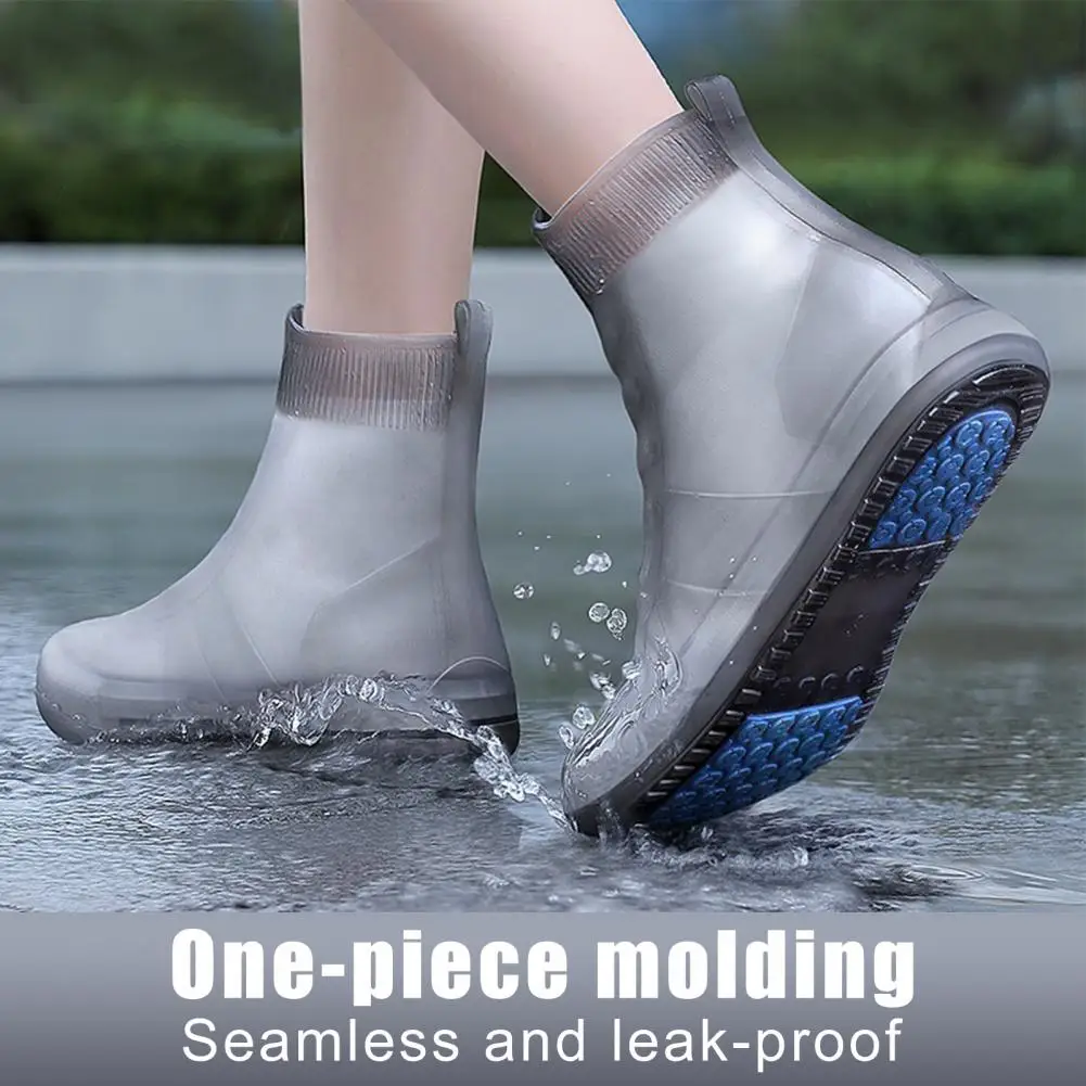 Rain Boots Cover Silicone Rain Boots Waterproof Shoe Cover Children Rainy Day Outdoor Rain Boots High Tube Thickened Non-slip