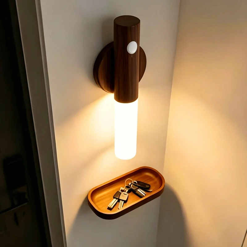 LED-Wandleuchten für Innenräume, Dekoratives Nachtlicht mit Bewegungssensor, Magnetische Wandleuchte, Wiederaufladbare Selbstklebende Leuchten für den Flur