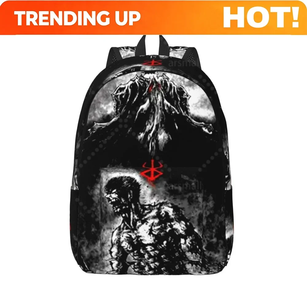 Custom Bag Anime Berserk School Backpack Women Girl Laptop Bookbag Durable Casual Daypack Lightweight Hiking Travel Bag