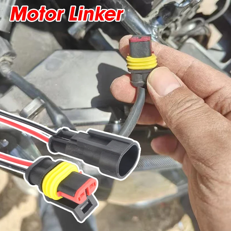 2 Pin Way Plug Waterproof Automotive Car Wire Electrical Connectors Plug With Wire For Car Motorcycle Scooter Marine 10/12/20pcs