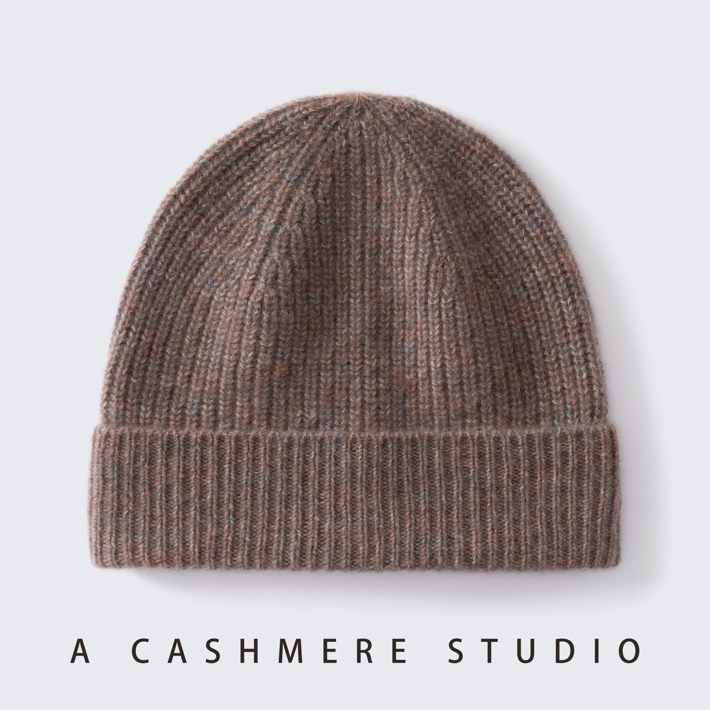 A-Class 100% Pure Cashmere Knitted Color Dot Hat Men's Women's Universal Flanged Hat Winter Thick Cold Proof Ear Protection Hat.