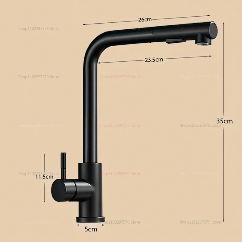 Upgraded Pull Out Telescopic Rotary Kitchen Faucet Dual Mode Hot Cold Water Stainless Steel Easy Install Durable Modern Kitchen