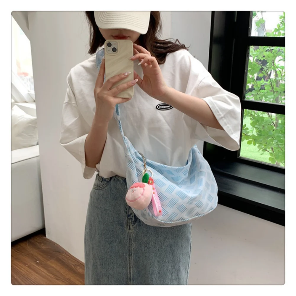 New Knitting Crossbody Bag for Women Fashion Half Moon Shoulder Bag Casual Large Capacity Hobos Bags Female Simple Handbag Purse