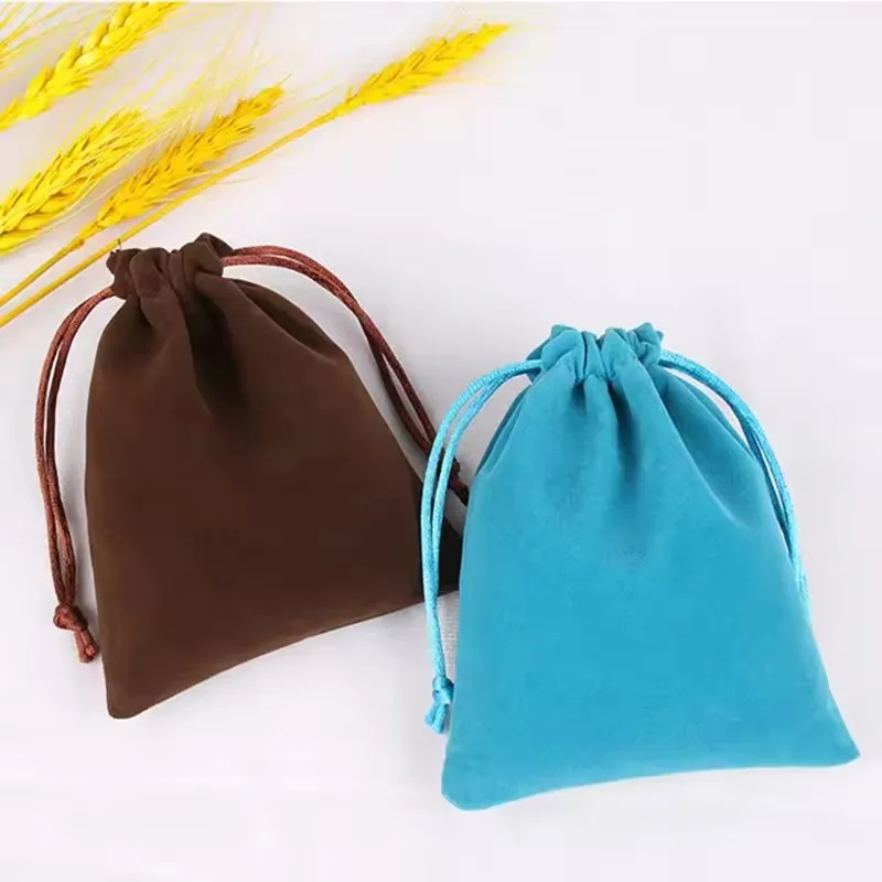 Picture 4: 10pcs Jewelry Velvet Drawstring Bag Christmas Party Gift Packaging High Quality Soft Cloth Bag Dust Bag Luxury Pouch