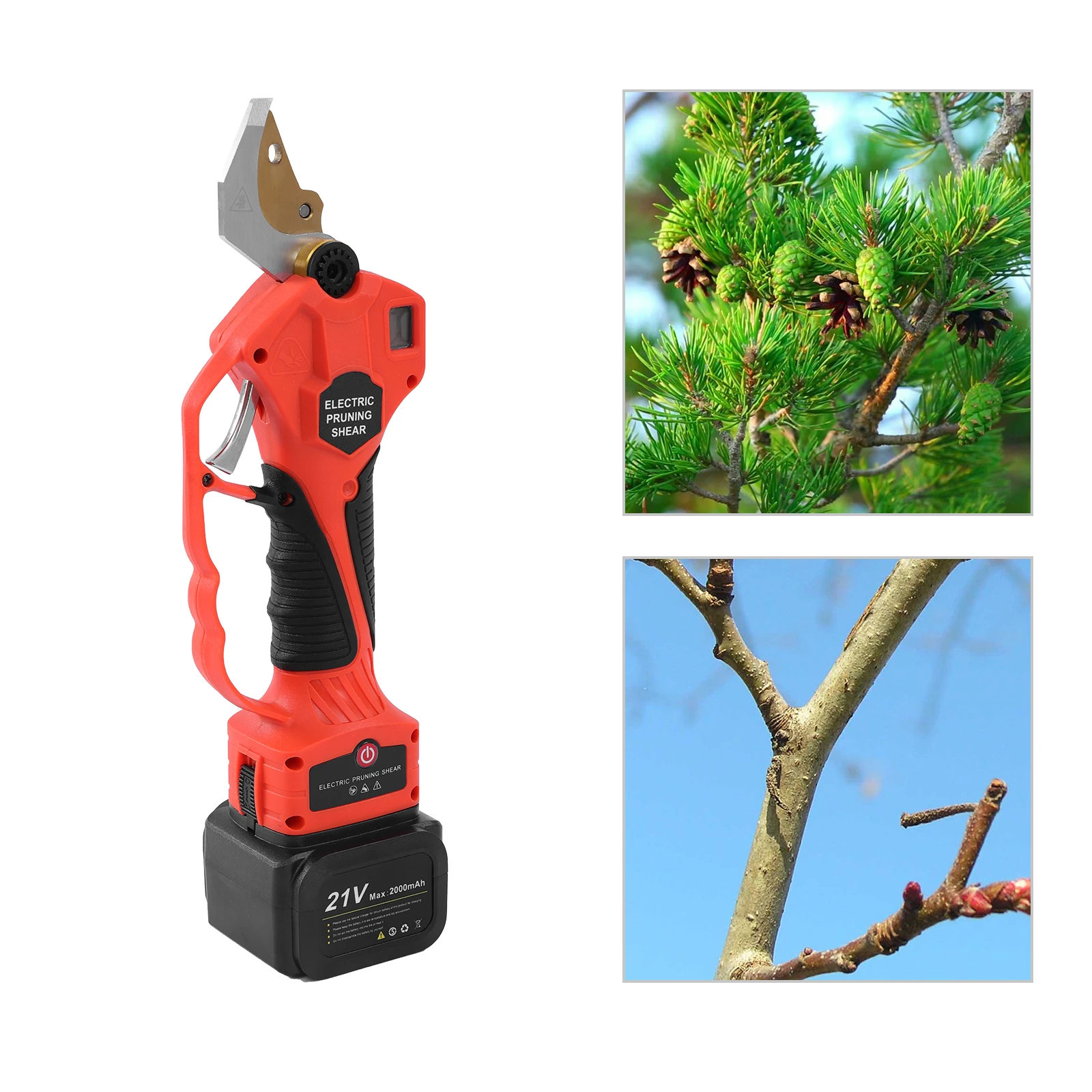 Cordless Pruning Shears Waterproof Electric Pruner with High Reach Extension Pole 400W