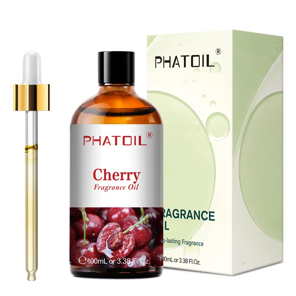 PHATOIL 100 مل زيوت عطرية للعلاج العطري والمرطب برائحة الفراولة والكرز وجوز الهند والفانيليا لصنع الشموع - 2