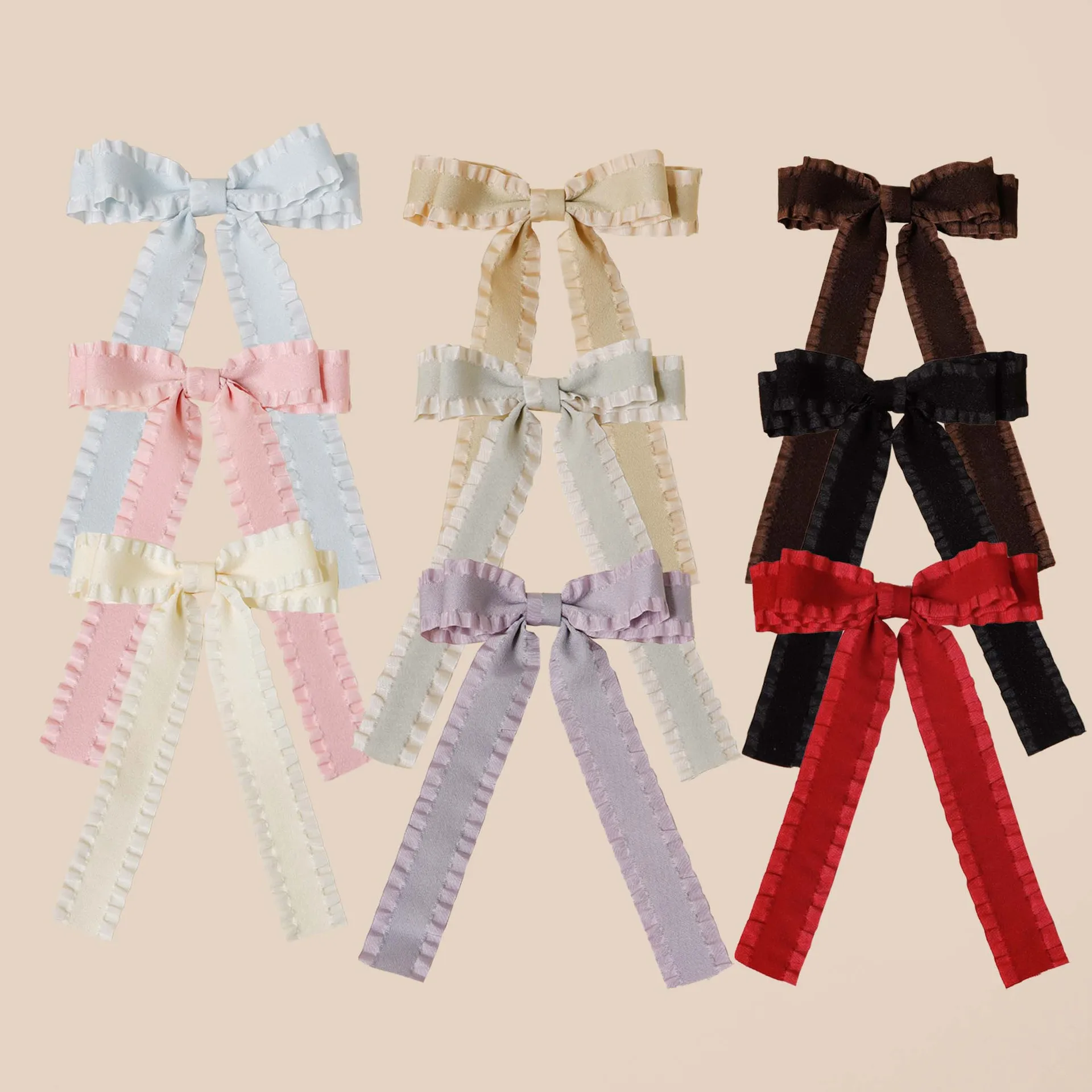 1/6 Stück Damen-Haarspangen, japanische Schleife, plissiert, Kawaii, einfach, niedlich, süß, vielseitig, hochwertiges Haar-Accessoire für Kinder