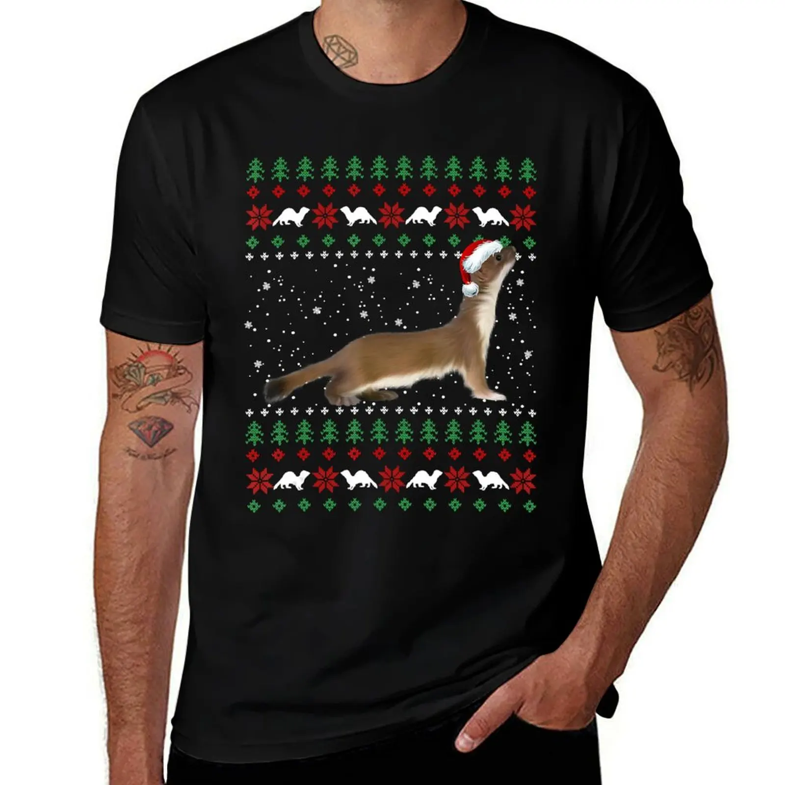 Ferrets Ugly Christmas Sweater T-Shirt Casual Trendy Streetwear Tee Shirt T-Shirt