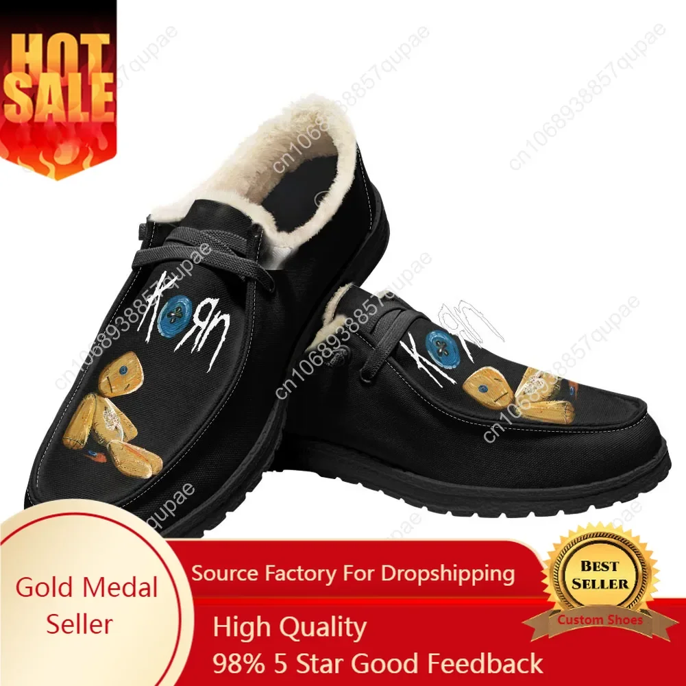 

Korn Rock Band Plush Casual Shoes Flat Shoe Men Woman Breathable Casual Outdoor Lightweight Footwear Couple Custom Made Shoe