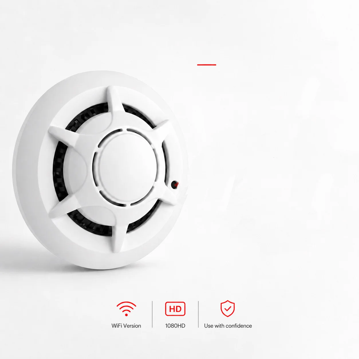LOOKCAM Multi-Functional Intelligent Smoke Sensor Alarm, WiFi Control, USB Power Supply, Ceiling Security Protection,