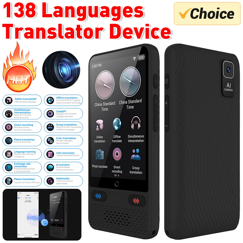 Language Translator Device Languages Online Offline Instant Voice Translator Real-Time Portable Translator for Business Learning