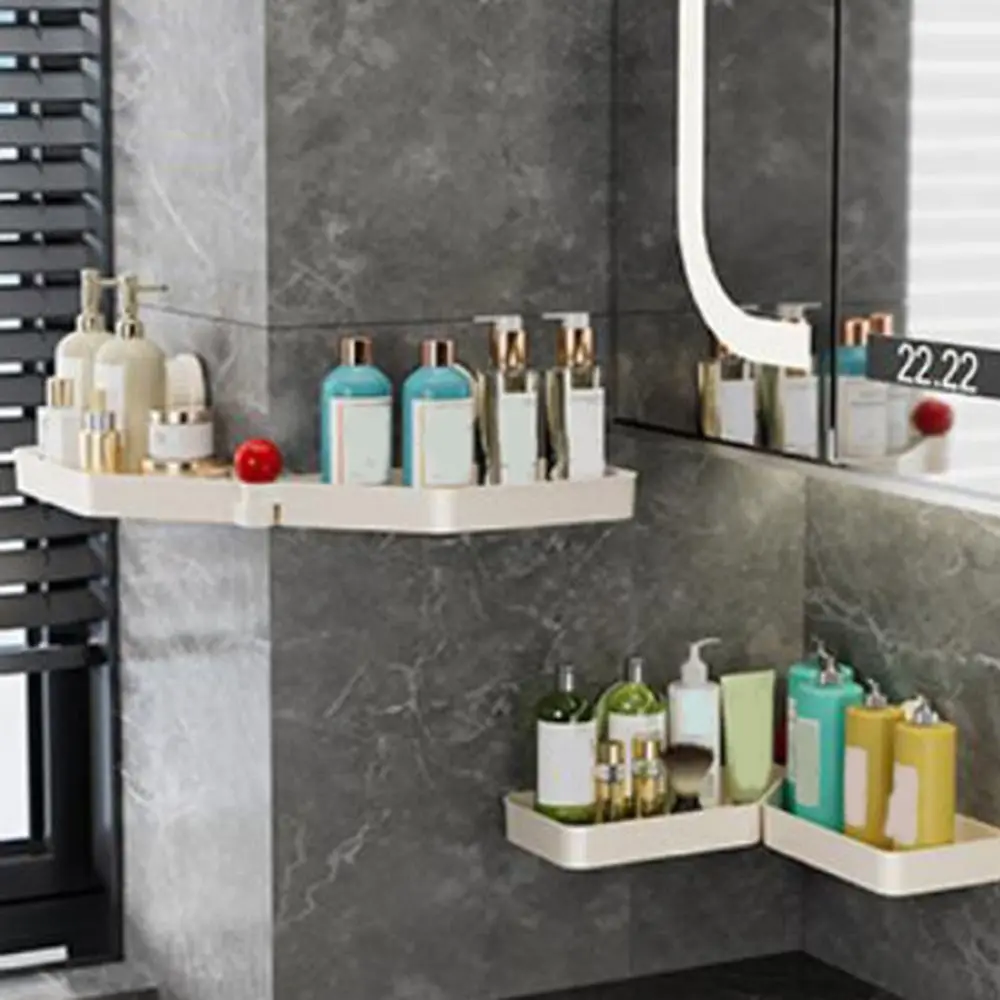 

Пластиковая полка для хранения смесителя на присоске, без перфорации, большая вместительная полка для шампуня, водонепроницаемый настенный органайзер для хранения душа