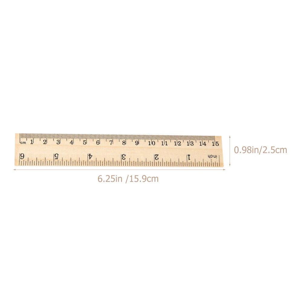 16Pcs Wooden Rulers Wood Straight Double Scale Rulers Ideal for School Office Surveying Mapping Drawing Supplies