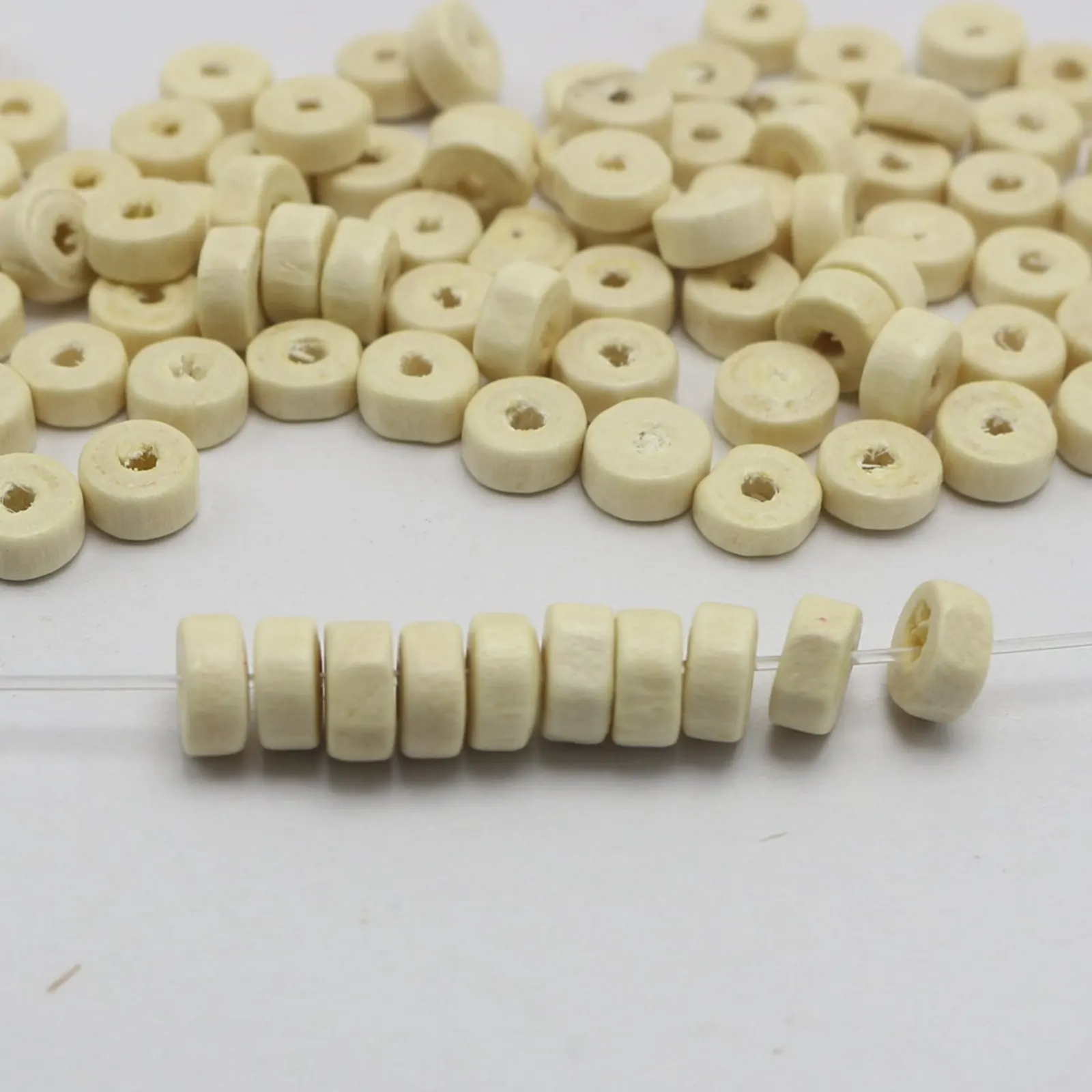 500 Natural LOOK 8X3mm Column Heishi Wood Beads~Wooden beads