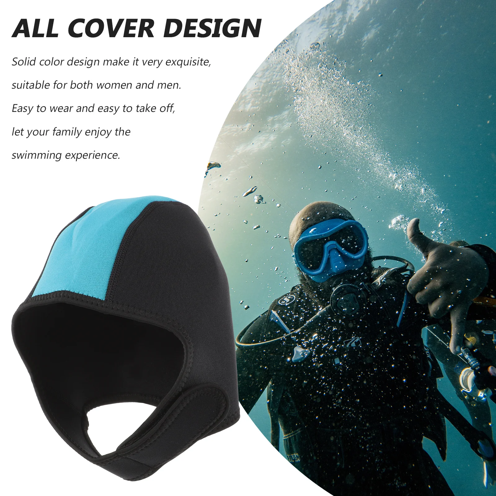 

Diving Hood Neoprene Warm Swim Cap Adjustable Snorkeling Head Cover For Adults Outdoor Water Sports Swimming Hat