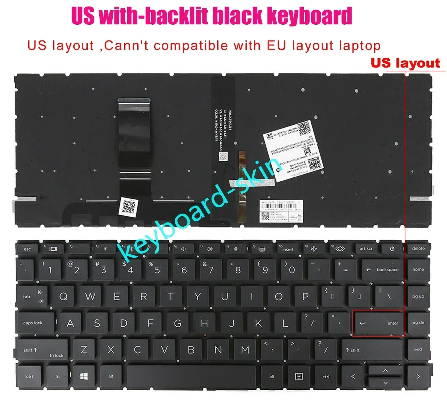 

Новая клавиатура США с подсветкой без подставки для рук для ноутбука серии HP ProBook 640 G8, 640 G9, 645 G8, 645 G9