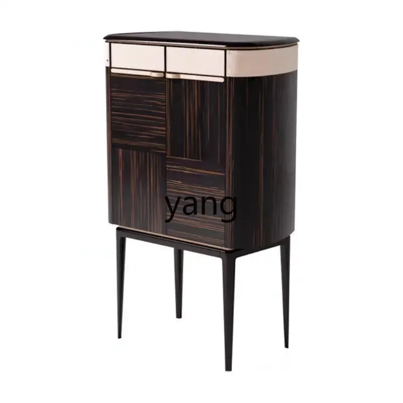 

YJQ restaurant dining side wine cabinet integrated against the wall solid wood simple postmodern high style small household