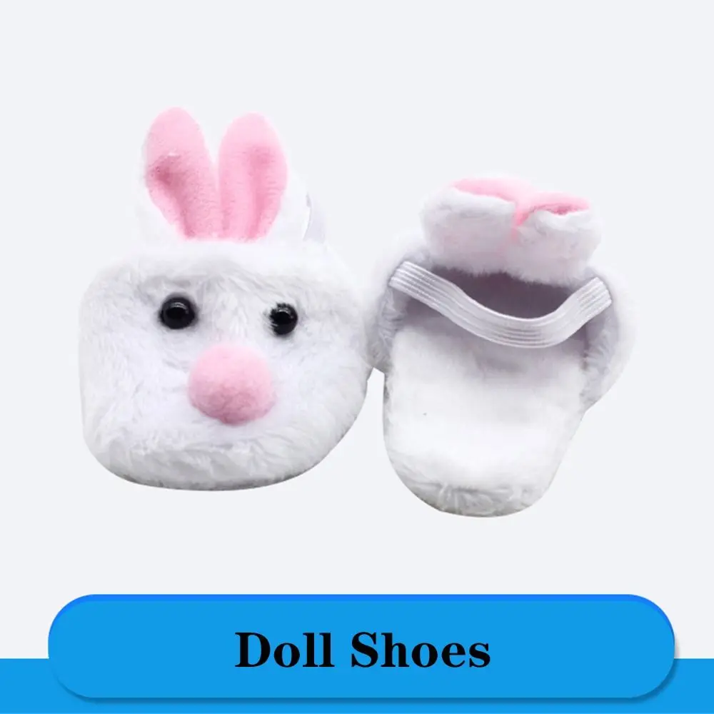 Toy Accessories Girl Doll Baby Dolls Handmade Slippers White Bunny Doll Shoes Rabbit For 18