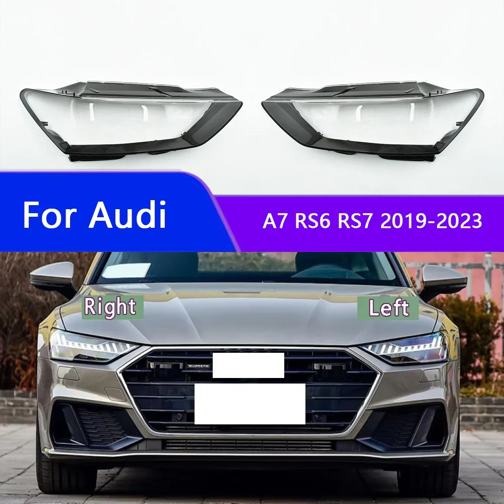 

For Audi A7 RS6 RS7 2019 2020 2021 2022 2023 Car Accessories Headlamp Cove Headlight Shell Transparent Lampshade Lens Plexiglass