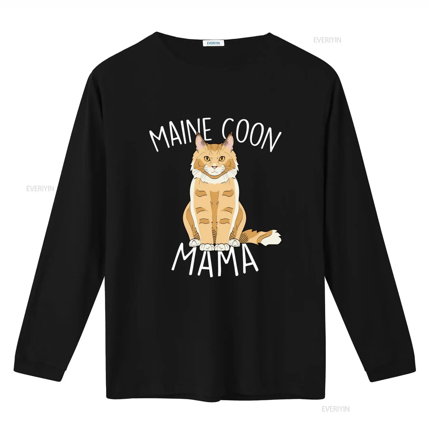 Maine Coon Mama T Shirt for Women Cat Lovers Cute Pet Mom Design with Red Ginger Print vintage Washed designer clothes Unisex