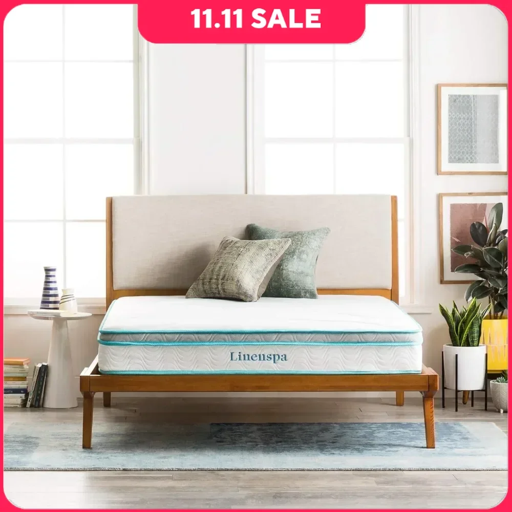 Twin Size Bed Mattress, Medium Firm Feel, Bed in A Box, 8 Inch Memory Foam and Spring Hybrid Mattress