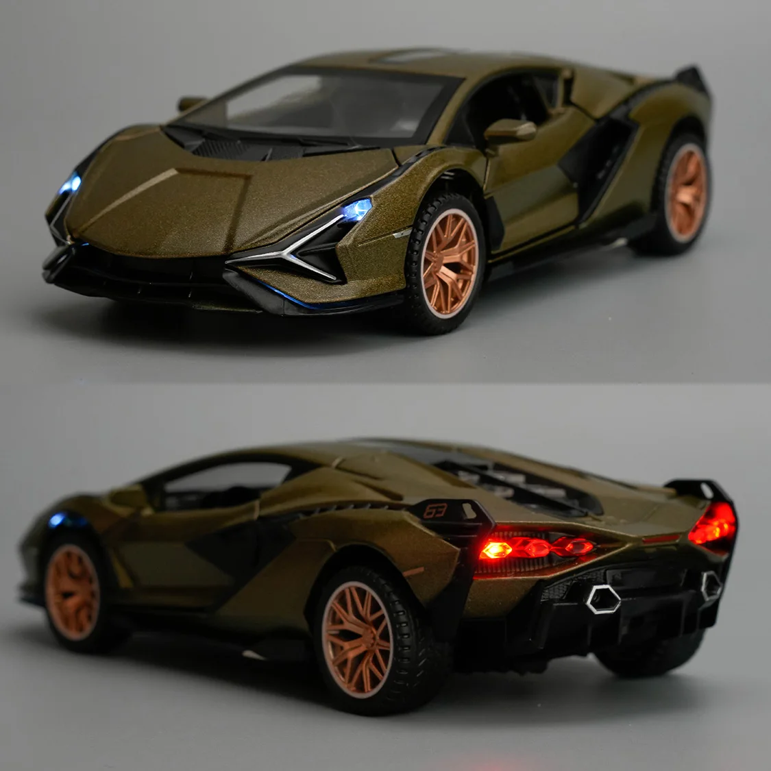 Simulatie 1:32 Lambo Legering Super Auto Model Geluid Licht Collectief Miniatuur Voiture Kinderen Jongen Diecast Speelgoedauto