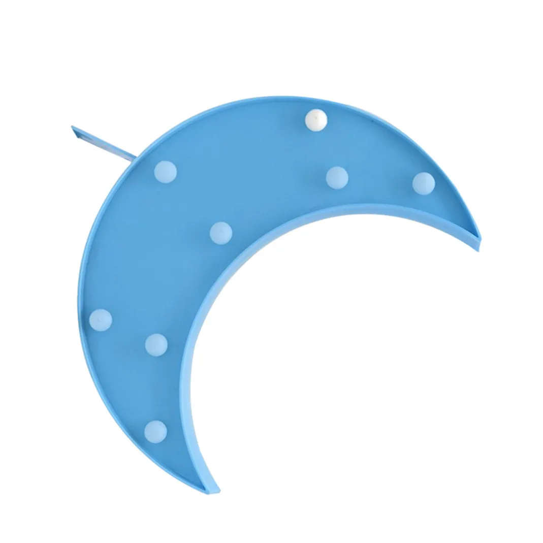 

8 Leds Moon Shaped Marquee Sign Light Operated Crescent Lamp for Christmas Home Wedding Party Decoration Blue