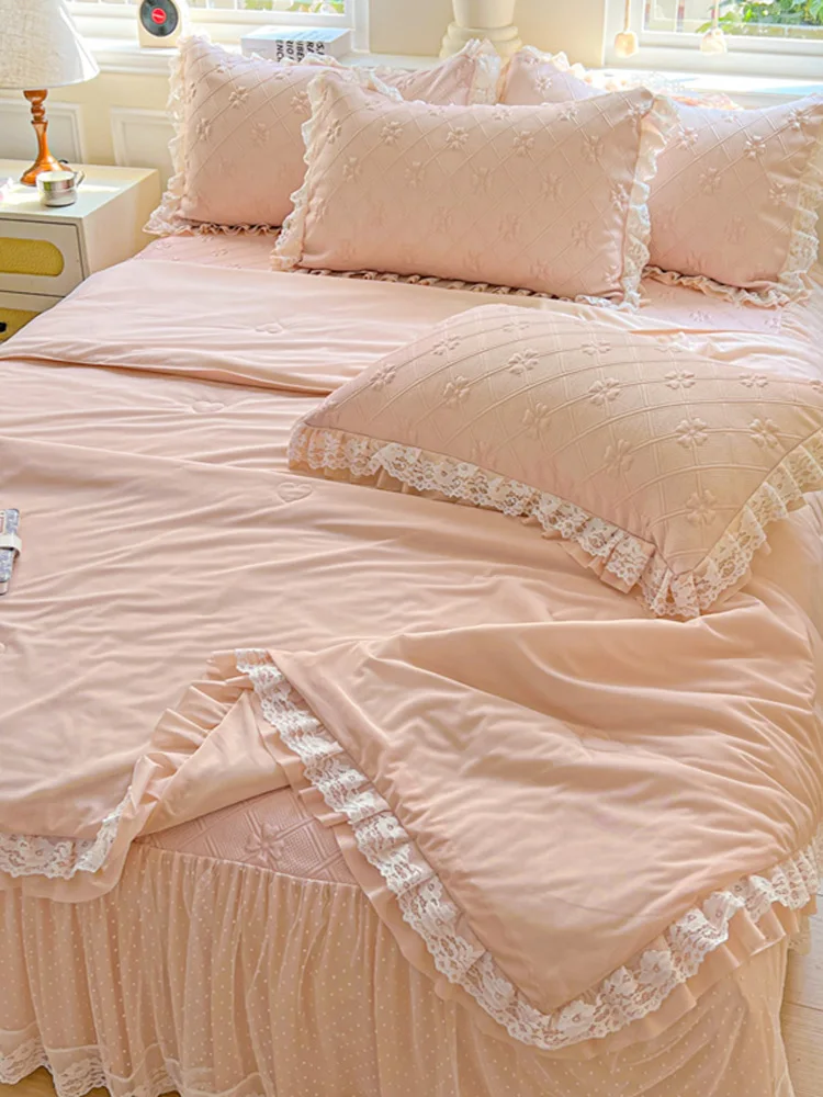 

Летний комплект из четырех предметов: охлаждающий коврик-пододеяльник из ледяного шелка для односпальной и двуспальной кровати, машинная стирка