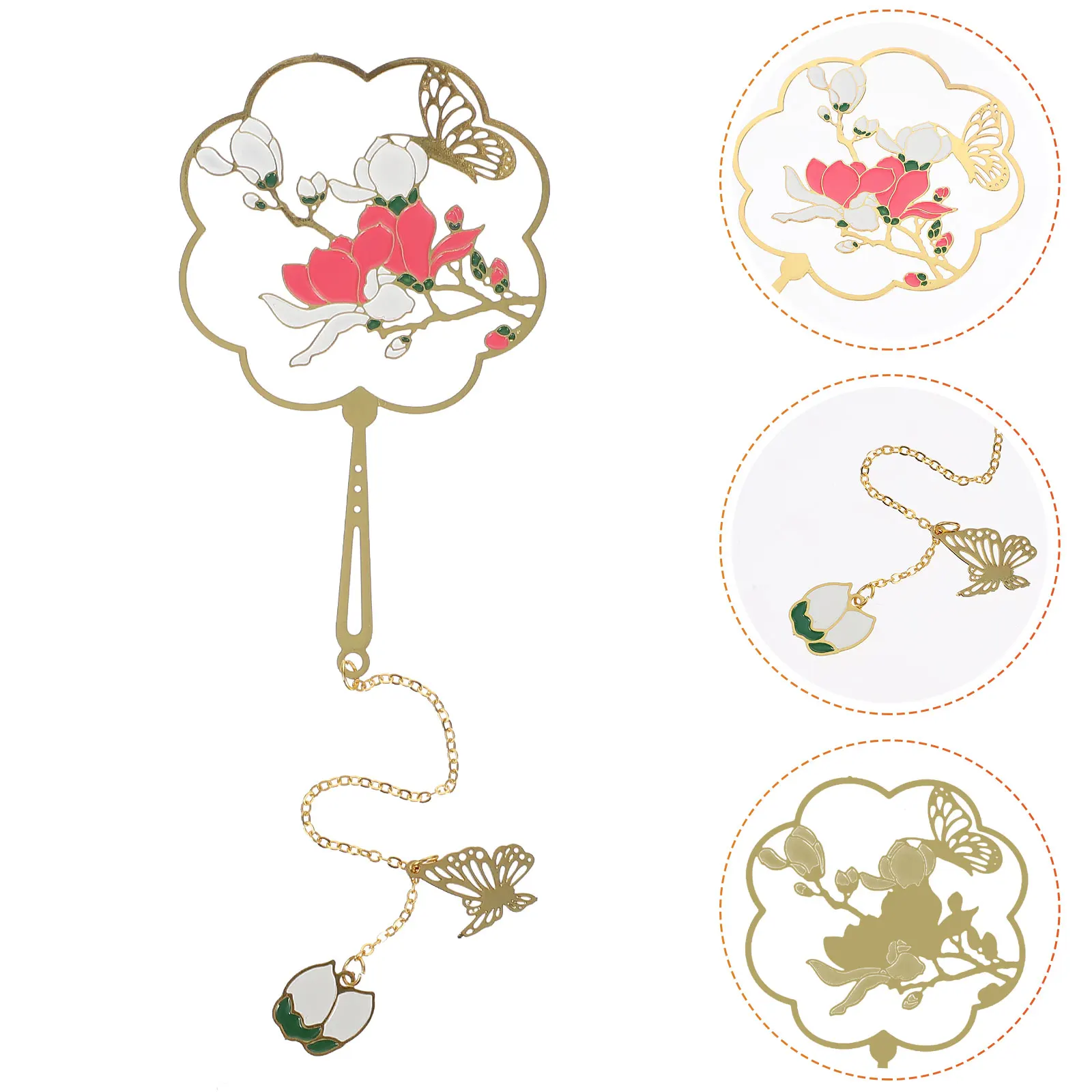 

Retro Bookmark Bookmarks Metal Practical Reading Classical Hollow-out Pendant Hanging for Student Miss