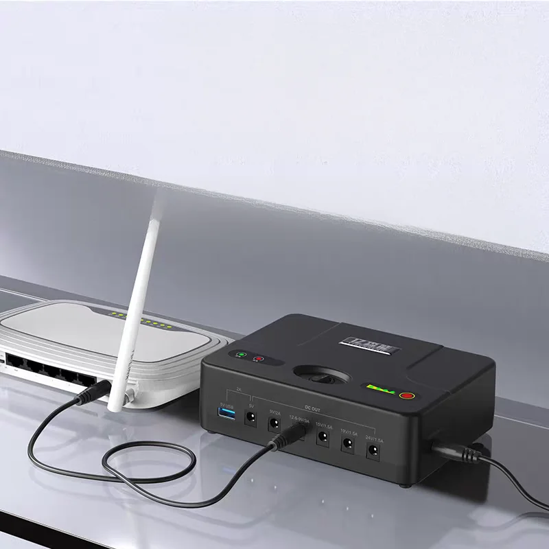 24 فولت 19 فولت 15 فولت 12 فولت 9 فولت 5 فولت 42000 مللي أمبير/24000 بطارية ليثيوم أيون UPS لجهاز التوجيه/الشاشة/الهاتف المحمول/أضواء LED/بنك الطاقة في حالات الطوارئ الصوتي