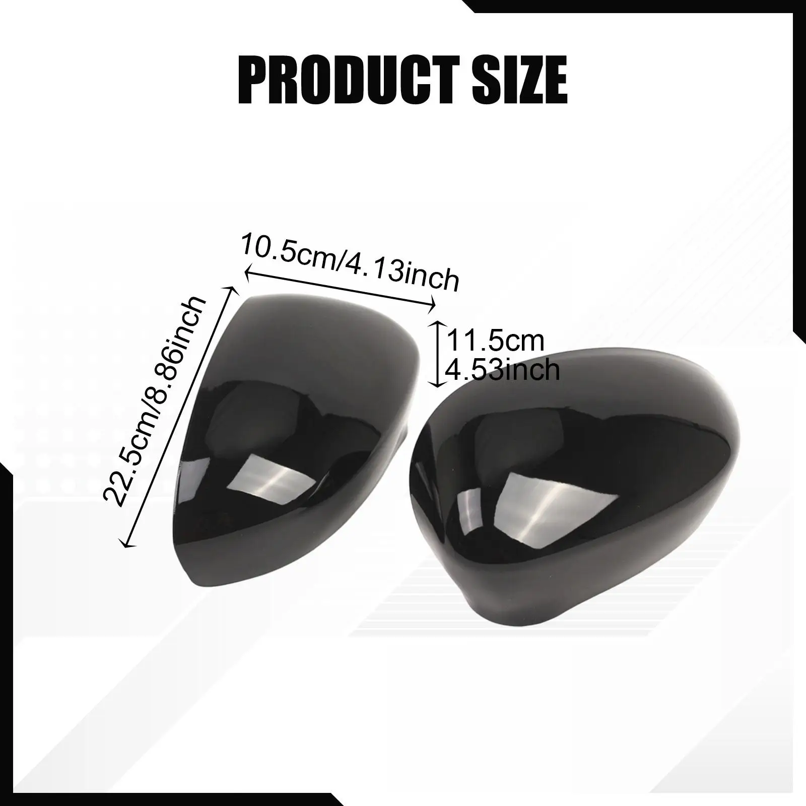 バックミラーカバーキャップ 735452185 735452186 フィアット500 2007-2023用