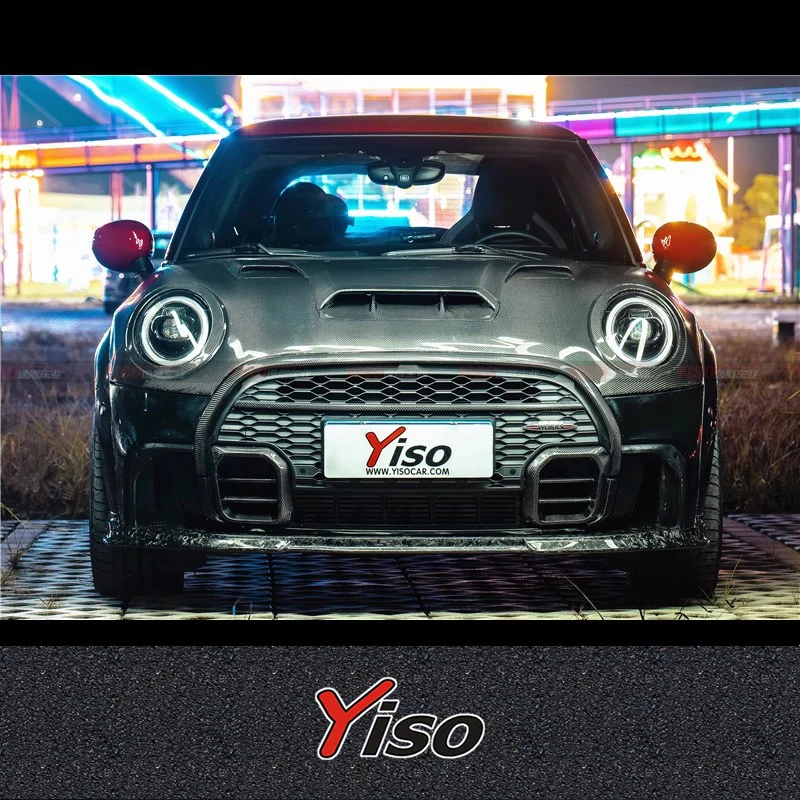 Suitable for MINI F55 F56 JCW Cooper S Carbon Fiber YISO Engine Cover Modified Encircleme Aerodynamic MINI F55 F56 JCW YISO HOOD