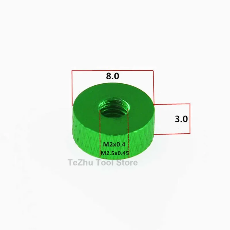 M2 M2.5 Aluminum Alloy Knurled Thumb Nut Double Through Hand Tighten Round Nuts Anodized 10 Colors