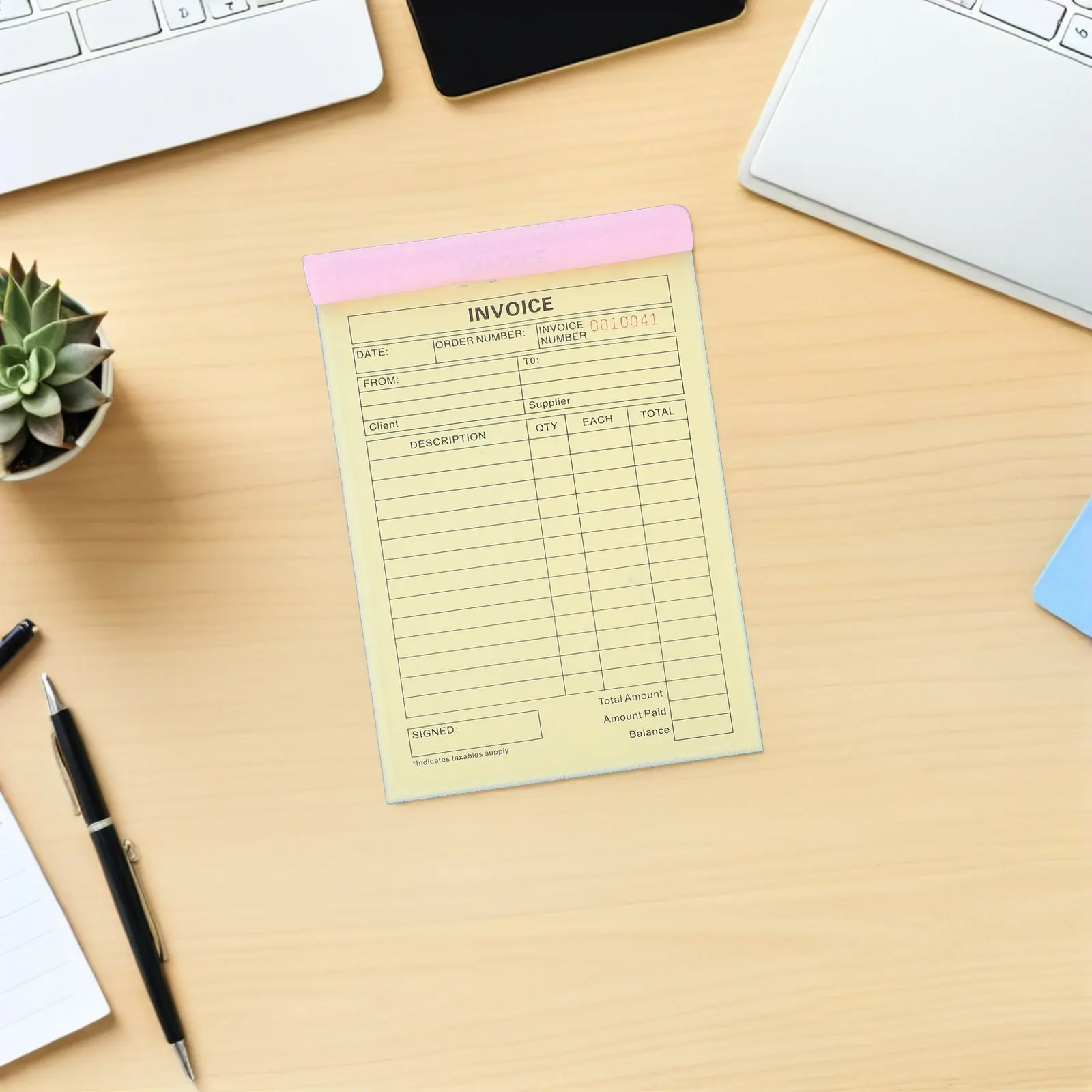 

5Pcs Carbonless Receipt Pads Small Business 3-Part Invoice Book 60 Pages Order Receipt Organizer Billing Record 8.3x5.7 Inches