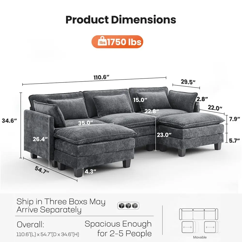U Shape Sectional Sofa 1