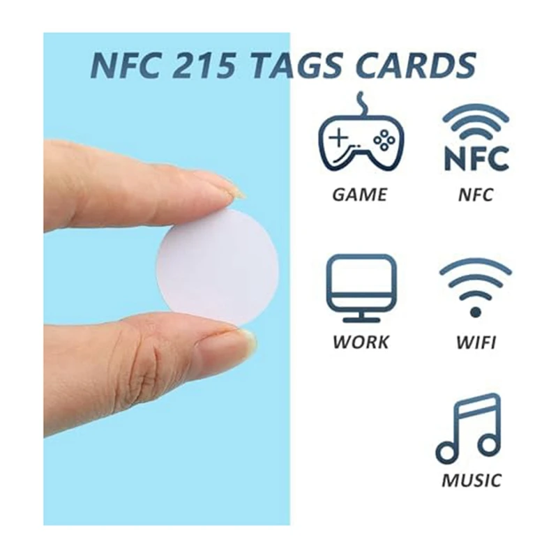 55PCS NFC Tags 215 Blank White Card Sticker Coin Card With Adhesive Backing Enabled Mobile Phone Easy To Use