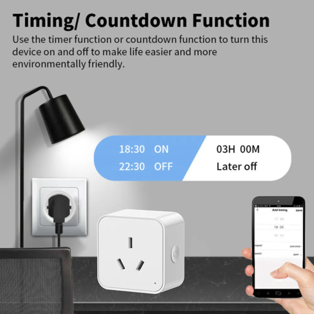 Cerhot 16a tuya wifi tomada inteligente au plug vida inteligente app casa alexa controle de voz monitoramento energia temporizador função tomada energia