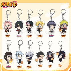 Naruto Keychain Toys Boruto Sasuke Sakura Kakashi Sarada Hinata Minato Anime Figures Acrylic Keychain Pendant Keyring Ornament