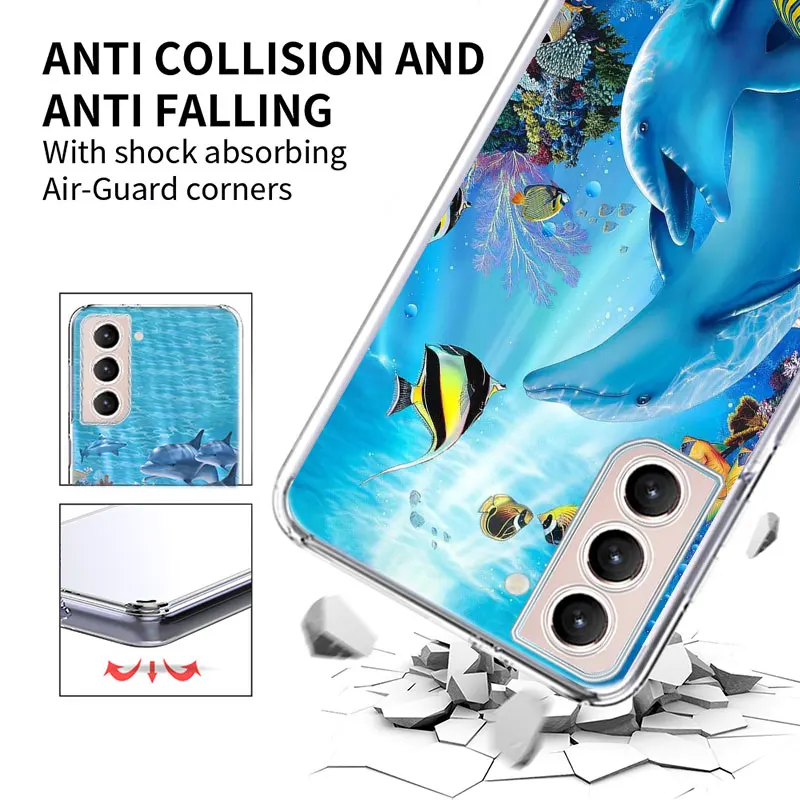 Deep sea turtle dolphin landscape Phone Case For Samsung A17 A56 A36 A26 A16 A55 A35 A25 A15 A05S Galaxy A71 A51 A41 A31 A21S A7