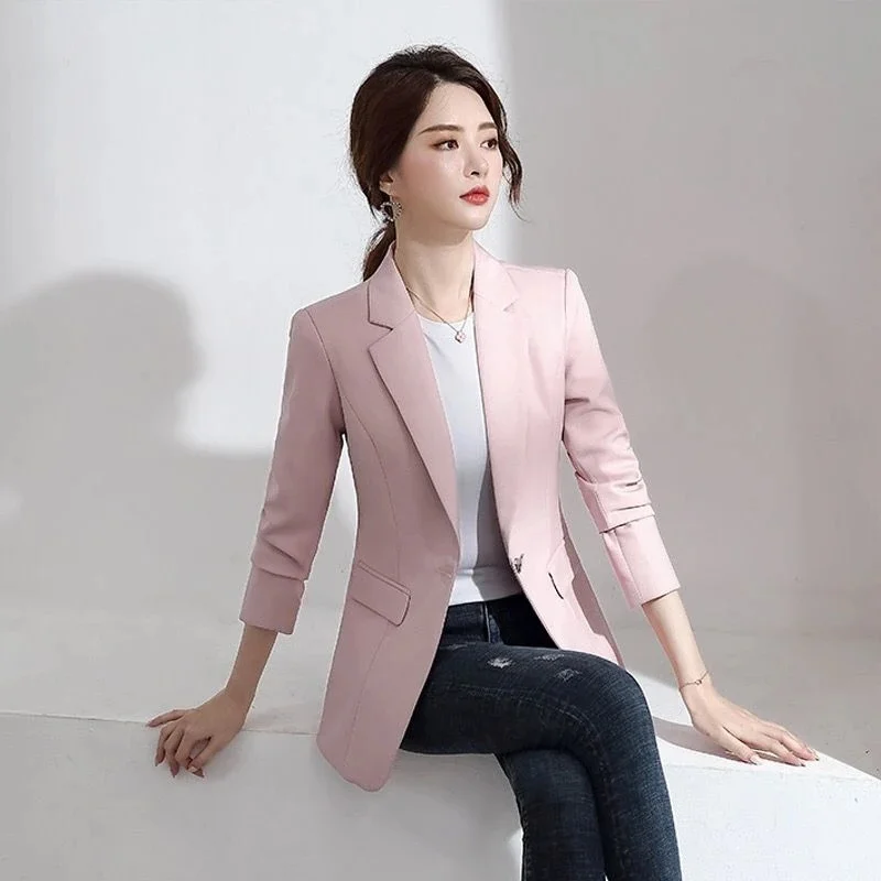 Temperament Plaid Suit Jacket Woman New Spring Summer 2027 Fashion Blazer Coat Ladies Short Slim Outwear Long-Sleeved Overwear